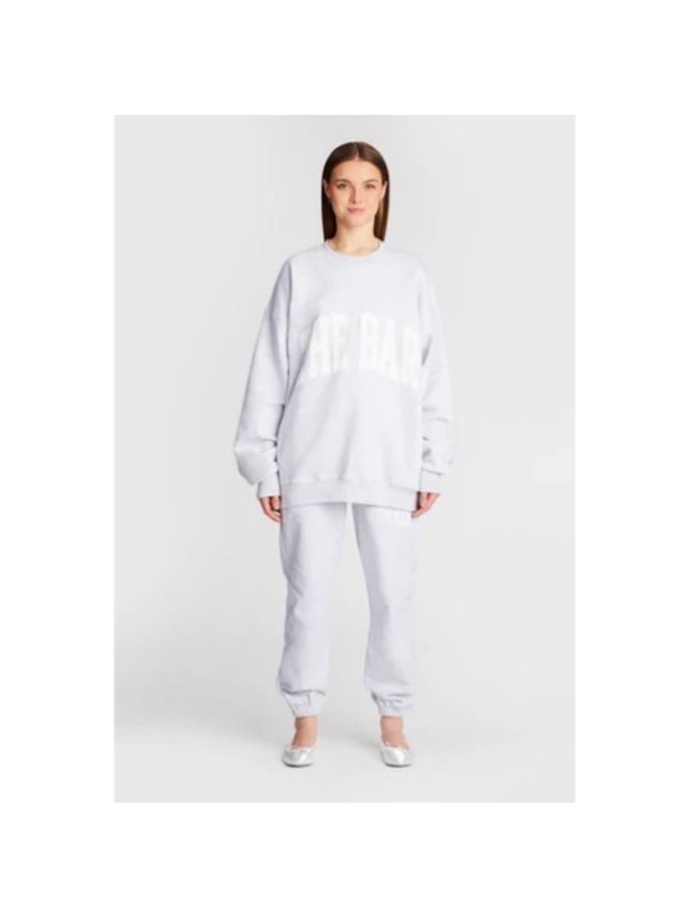 The Bar Gray Oversized Crewneck Sweatshirt Women’s XL Graphic Pullover